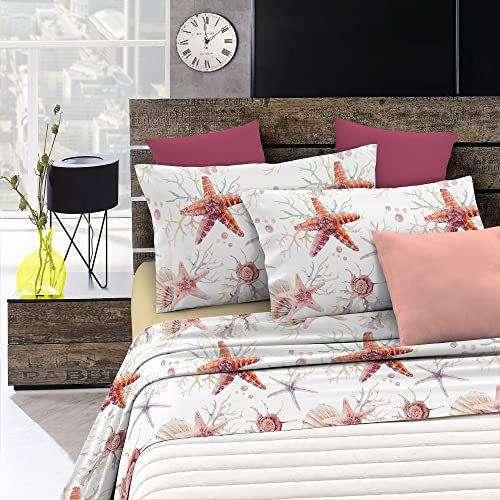 Fantasy Italian Bed Linen Bettwäsche, Starfish, Einzelne, Mikrofaser