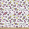 ABAKUHAUS Einhorn Gewebe als Meterware, Nette Einhorn-Süßigkeits-Sterne, Schön Gewebten Stoff für Polster und Wohnaccessoires, 1M (148x100cm), Gelb Lila Rosa