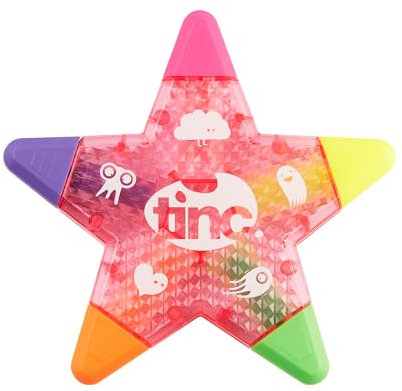Tinc Sternförmiger 5-in-1-Textmarker in mehreren Farben – Rosa, Einheitsgröße