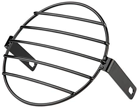 griglia faro moto + Coperchio Griglia Faro Anteriore 7 pollici Moto Retrò in Metallo Grill Side Mount Copri Faro