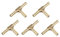 sourcing map 5 Stück Schlauchverbinder 6mm T-Schlauchverbinder Messing 3 Wege Schlauchtülle für Luft Wasser Gas Öl Rohr
