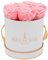 PARIS EN ROSE Rosenbox | mit 9 rosa Infinity Rosen Größe XL | konservierte ewige Rose | runde Weiß-Roségold Box | 3 Jahre haltbar | Grußkarte