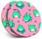 2 x Round Coasters - Green Kawaii Frog Pattern Pink Frogs - Cork Backed Home Kitchen Accessory Tea Coffee Mug Mat #45225