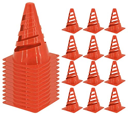 My-goodbuy24 Pylonen Markierungskegel Kegel Hütchen - Orange - aus Kunstsoff bruchfeste Pylone - Trainingshilfen für Sport, Outdoor, Slalom, Fußball