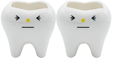 ARTIBETTER Dekorativer Blumentopf, Zahn-Blumentopf, zahnförmiger Blumentopf, Zahnförmiger Topf, kleine Sukkulentententöpfe, Arbeitsplatte, Mini-Porzellan, Sukkulenten-Übertopf, Vase, Sukkulenten,