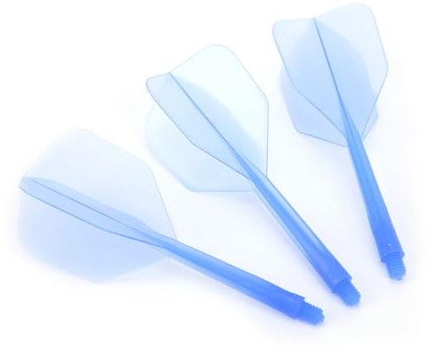 SPYMINNPOO 3 Stück Dartschaft und Flights, ABS Integrierter Transparenter Dartschaft & Flight Combo Standard Flights Anti Break(Blau)
