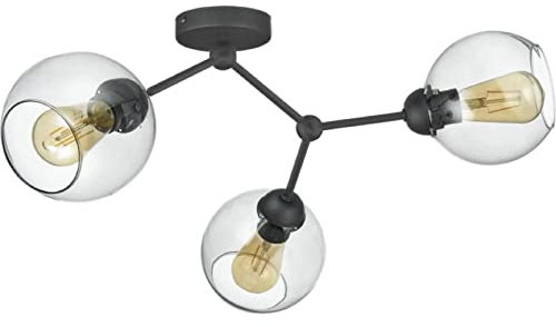 famlights Deckenleuchte Deckenlampe & Deckenlichter in Schwarz 3-flammig Modern zeitlose JANNIS E27 Metall Esszimmer Küche | 3-flammig