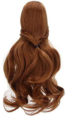 Zerodis 1/3 BJD SD-Puppenhaarperücke, 21-24 cm, weiche Hochtemperaturseide, langes lockiges Mohair Puppenhaar Pony Puppendekoration zum Anziehen von 1/3 BJD-Puppenperücke