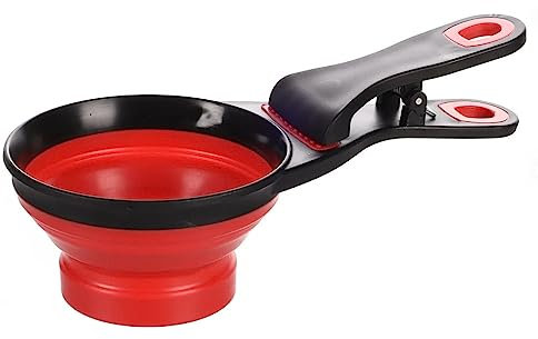 FLAMINGO - Schaufel für Lebensmittel, 237 ml, 2 in 1, Clip zum Verschließen von Beuteln