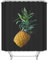 EHOMERY Duschvorhang Stoff Hotel Duschrollo Austausch Ananas Schwarz Duschvorhang Ohne Bohren L Form Duschvorhänge Wasserdicht Polyester Rostfreie Ösen Und 12 Hakenringe, 90X180Cm