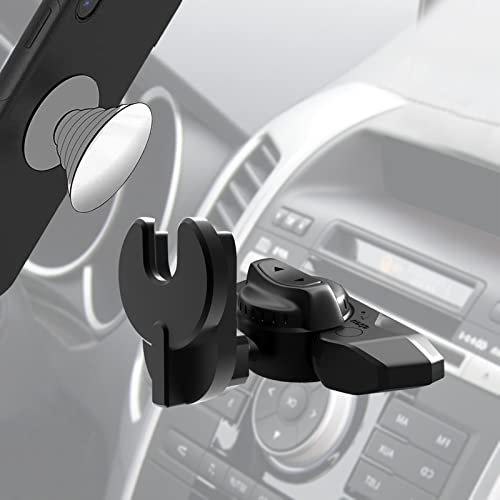 JCTRIWAY CD Slot Car Grips Phone Holder,CD Slot Phone Holder for Grip/Socket,CD Slot Socket Mount Compatible with Magsafe Wallet Black iPhone Samsung Card Holder