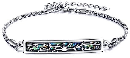 YAFEINI Bracelet arbre de vie en argent sterling avec fleur de rose - Bijou de fête des mères pour les mères exigeantes, Argent sterling