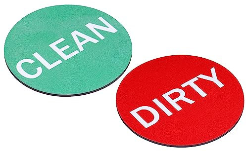 sourcing map Dishwasher Magnet Clean Dirty Sign Round Magnet Red-Green Double-sided Use for Dishwasher Washing Machine Refrigerator Clean Dirty Sign Indication
