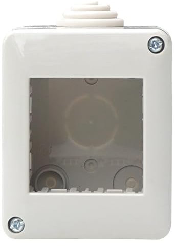 Scatola Porta Frutti Da Esterno IP40, Compatibile Con Vimar Plana (1, Custodia 2 Posti/Moduli)