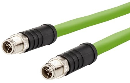 METZ CONNECT Verbindungsleitung M12 ST-M12 ST, 8-pol X-kodiert, gerade-gerade, Schleppkette, 2 m