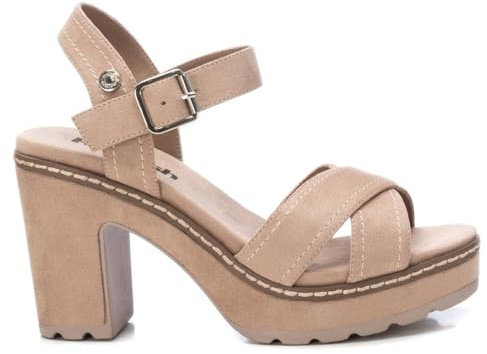 REFRESH - Sandalia Mujer Beige - Calzado Cómodo y Versátil - Moda casual - Modelo 17156004 (Talla 38)