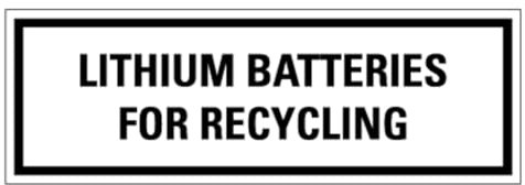 Aufkleber Batterie-Kennzeichnung englisch „LITHIUM BATTERIES FOR RECYCLING“ Folie | Größe wählbar Made in Germany, Größen Name: 10x30cm