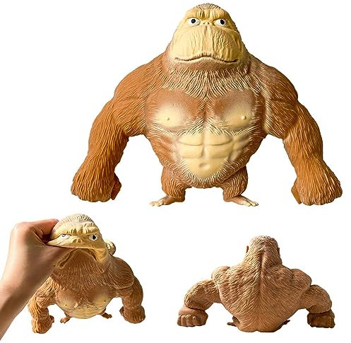 HOVCEH Gorilla Stressabbau Spielzeug, Gorilla Stress Toy, Gorilla-Figur zum Stressabbau, Gummi AFFE Spielzeug, Squishy Monkey Toy Geeignet für Freizeit, Unterhaltung, Stressabbau