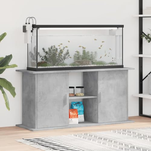 ZEYUAN Aquariumständer Betongrau 121x41x58 cm Holzwerkstoff, Aquarium Unterschrank, Aquarium Schrank, Aquariumschrank, Aquarium Tisch, Aquarium Stands