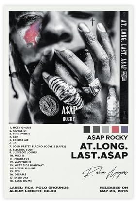 Yeepi Asap Rocky Poster At Long Last Asap, Albumcover-Poster, Leinwandposter, Wandkunst, Dekordruck, Bild, Gemälde für Wohnzimmer, Schlafzimmer, Dekoration, ungerahmt, 40 x 60 cm