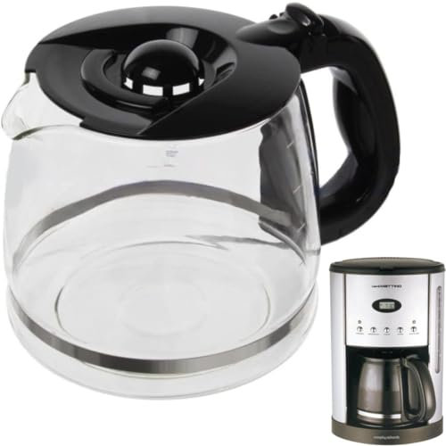UTIZ Coffee Maker Glass Jug with Lid for Morphy Richards 47070 47073 47075 47076 47077 47078 47079 47080 47082 47083 47084 47092 47093 47094 47095 162020 Coffee Makers