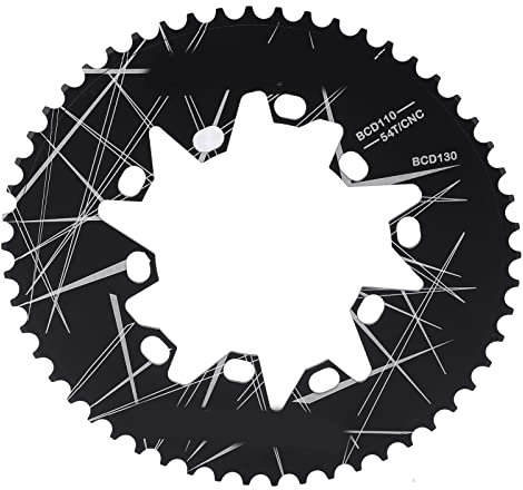 POENVFPO Plato Ovalado BCD para Bicicleta, Plato Ancho Estrecho de Aleación de Aluminio de Alta Resistencia 54T para Bicicletas Plegables de Carretera de 7, 8, 9 y 10 Velocidades
