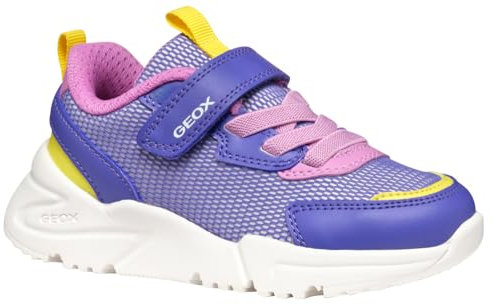Geox J Loftus Girl A Basket, Violet/Fluo Fuchsia, 26 EU