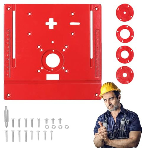 Tischoberfräsen-Montageplatte – 2-in-1 rostfreie Zierleiste, Router Tischplatte, Metall, verstellbare Oberfräsen-Tischplatte für elektrische Trimmmaschine
