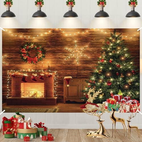 Weihnachten Dekoration Banner, Extra Große Weihnachtsbaum Geschenk Weihnachtsbanner, Frohe Weihnachten Hintergrund Banner, Weihnachten Hängen Banner für Drinnen Draußen Weihnachten Party Deko