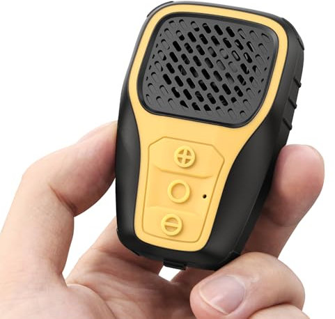 Inwa Enceinte Bluetooth Portable, Mini Haut Parleur Clip, IP67, Micro Intégré pour Musique/Appels Mains Libres, Petite Enceinte pour Travail/Maison/Extérieur/Velo (Jaune)
