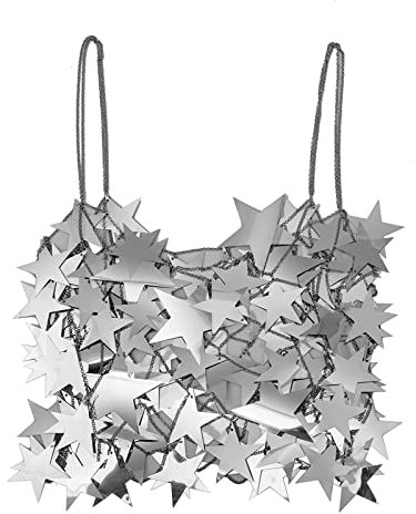 Creative Star Pailletten Cut Out Street Shot Fashion Bikini Dress Sexy Nightclub Trendy Quaste Body Chain Schwarz und Rot, Kunststoff, Ohne Schmucksteine