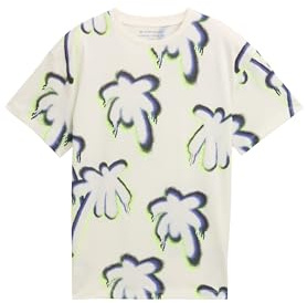 TOM TAILOR Jungen 1046385 T-Shirt, 37786 - Sprayed Palm Tree Design, 176 EU