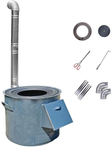 SBCWH Holzofen, Camping Brennholzofen, Tragbarer Holzofen, Zeltofen, Erdtopf Holzofen für Zelt, Unterstand, Camping Heizen und Kochen(35cm/13.8in)