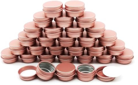 Wopanxye 30pack 5ml Lip Balm Tin Cans, 5g Aluminum Makeup Sample Containers with Screw Lid, Empty Metal Tins Pot Storage Travel Jars for Cosmetic Cream Candle Tea Nail DIY Paints, 5 Gram Small Tins