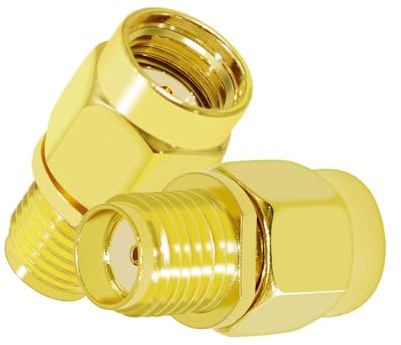 CNARIO 2PACK RPSMA Male to SMA Female Coaxial Adapter Gold Plated | RPSMA Male to SMA Female Coax Adapter for WiFi/Antenna/Two-Way Radio/FPV Drone, 2PACK