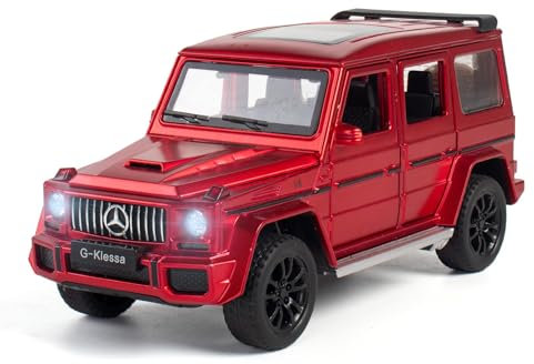 MODVKVK G63 AGM 1/32 Spielzeug Modellauto mit Licht & Musik, Zurückziehfunktion, Legierungsdruckguss, Ideal für Kinder ab 3 Jahren und Autosammler (Rot)