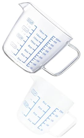 POPETPOP Taza Medidora De Vidrio 250ml y 500ml Taza Graduada Para Cocinar y Hornear Resistente Al Calor Adecuado Para Ingredientes Casa Set De 2 Piezas