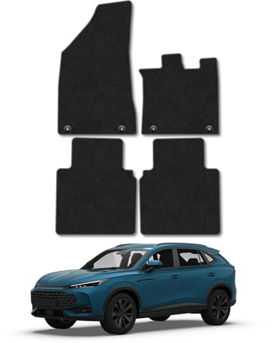 MG HS (2024+) [Automatic] Carpet Car Mats | Grey Edge Trim Tailored Fit Floor Mats Full Coverage Protection Accessories Easy Clean Anti Slip Made in the UK