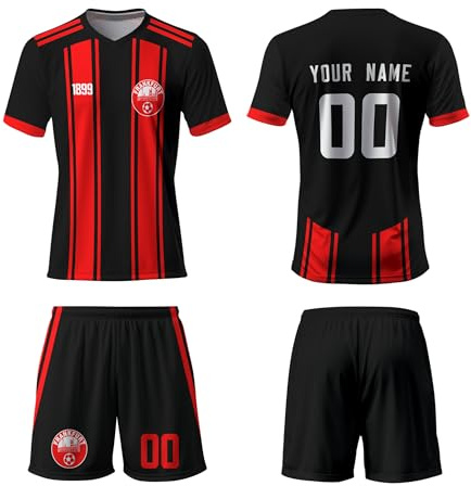 Generisch Frankfurt 25/26 Neueste Trikots,Frankfurt Personalisierte Trikot Set mit Eigenem Namen & Nummer, Fußball Geschenk Trikot für Kinder,Herren,Jungen,Atmungsaktiv