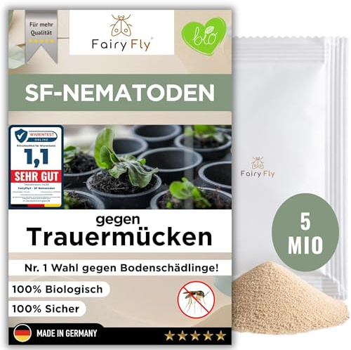 FairyFly® SF Nematoden gegen Trauermücken (5 Mio für 10 m² / 50 Pflanzen) – Nematoden zum Gießen für Zimmerpflanzen, Balkon & Gewächshaus – biologische Schädlingsbekämpfung ohne Chemie