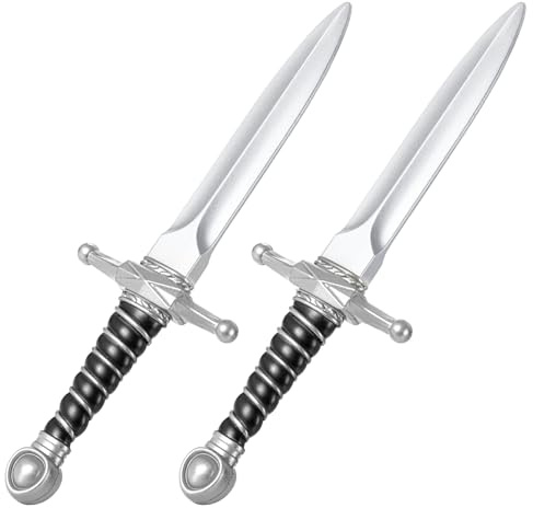 PU Foam Daggers Swords, 2pcs Prop Martial Arts Weapons Sword Realistic Dagger Knife Toys PU Fake Foam Short Sword Prop Costume Accessory