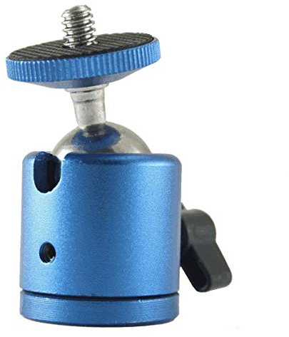 EXMAX® 1/4 Screw Mount 360 Degree Swivel Tripod Camera Mount Adapter Ballhead for DSLR Camera Camcorder Light Bracket Blue