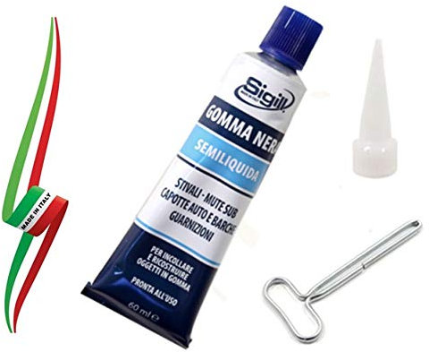 GOMMA NERA SEMILIQUIDA SIGILL 100% MADE IN ITALY 60 ml INCOLLA E RICOSTRUISCE