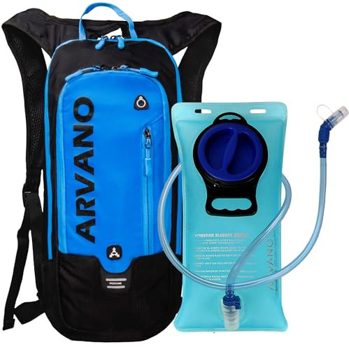 Arvano Fahrradrucksack Trinkrucksack 6L Klein Rucksack mit Trinkblase 2L, Ultraleicht Bike Rucksack Skirucksack für Damen Herren Wandern MTB Snowboard