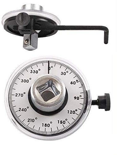 Senris Winkelmessgerät 12,5 mm Drehmoment-Winkelmessgerät mit Schraubenschlüssel männlich und weiblich, Vierkantantantriebsmesser, Auto Garage Werkzeug