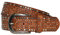 Just -Key Fashion Damen Gürtel - Vintage Gürtel - Teilleder Nietengürtel in 15 Farben - Cognac Länge 90 cm