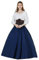 BEAUTELICATE Donna Gonna Lunga Cotone Vittoriana Estiva Stile Rinascimentale Boemia Gonna Grande Swing Maxi Gonna Medievale Gypsy Costume (Blu Navy, S)