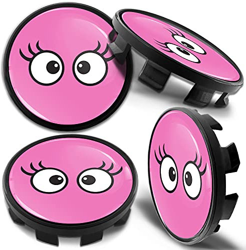 Biomar Labs 4 x 68mm Nabendeckel Kompatibel mit BMW 36136783536 Felgendeckel Radnabenabdeckung Nabenkappen Felgenkappen Radkappen Alufelgen Rosa Augen CB 44