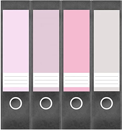 Etiketten für Ordner | Farbmix Pastell 2 | 4 breite Aufkleber für Ordnerrücken | Selbstklebende Design Ordneretiketten Rückenschilder