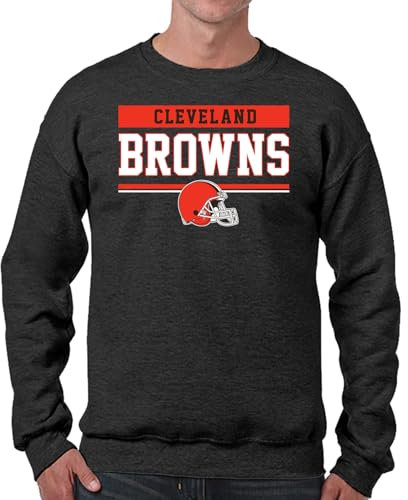 NFL Adult Long Sleeve Team Block Charcoal Crewneck Sweatshirt - Stay Warm & Represent Your Team With Style